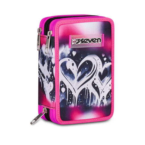 Picture of SEVEN 3 ZIPPER PLUMPY LINE GIRL PENCIL CASE